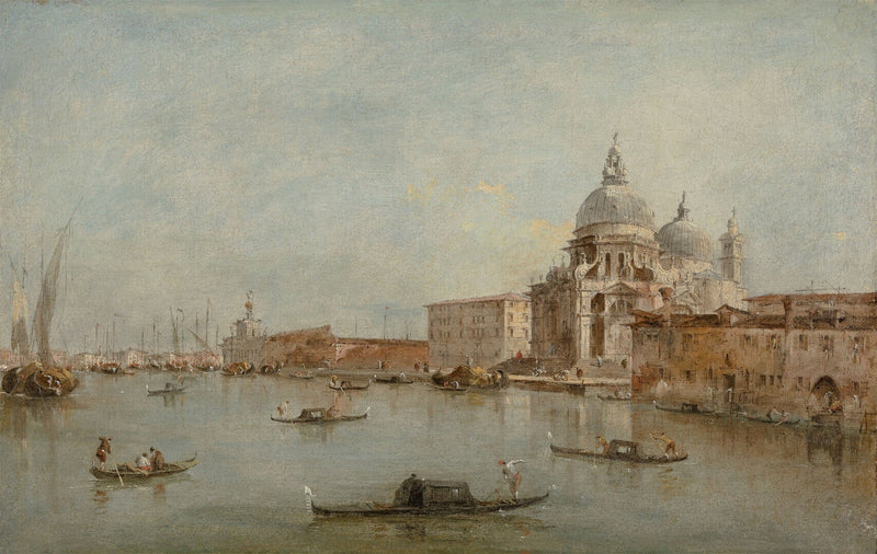 Inngangen til Grand Canal med basilikaen Santa Maria della Salute - Francesco Guardi