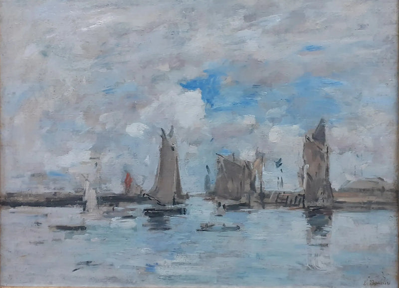 Innkjøringen til havnen i Trouville - Eugène Boudin