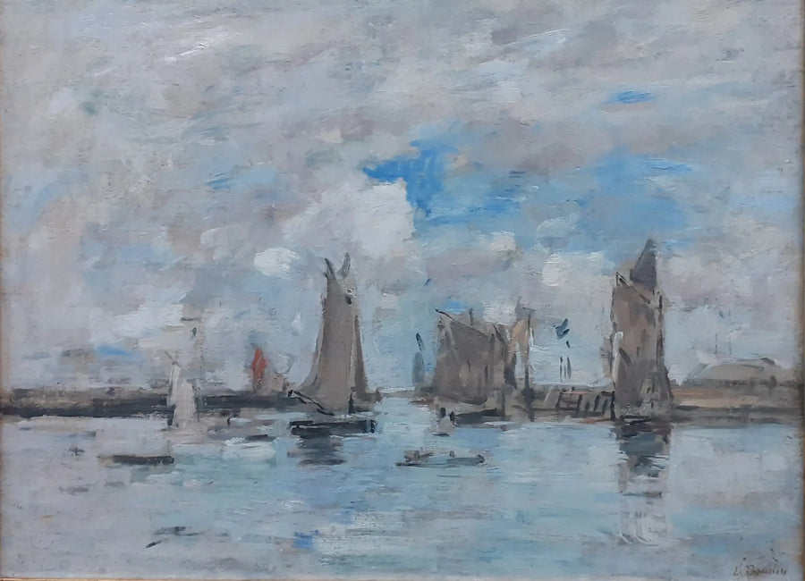 Innkjøringen til havnen i Trouville - Eugène Boudin
