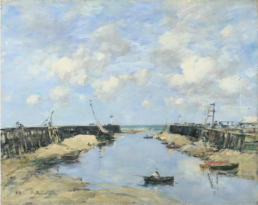 Inngangen til havnen i Trouville - Eugène Boudin