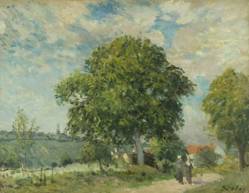 Landsbyens inngang - Alfred Sisley
