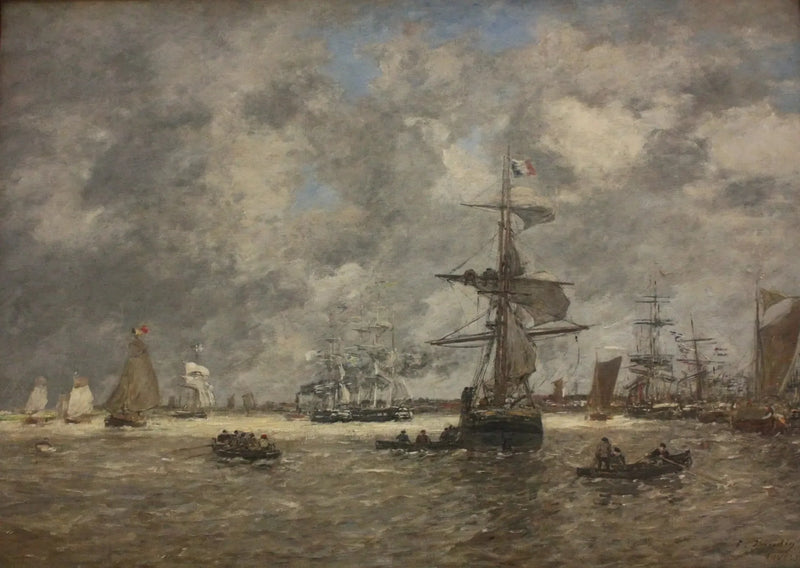 Elven Scheldt i Antwerpen - Eugène Boudin