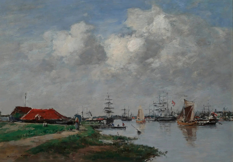 Elven Scheldt i Antwerpen - Eugène Boudin