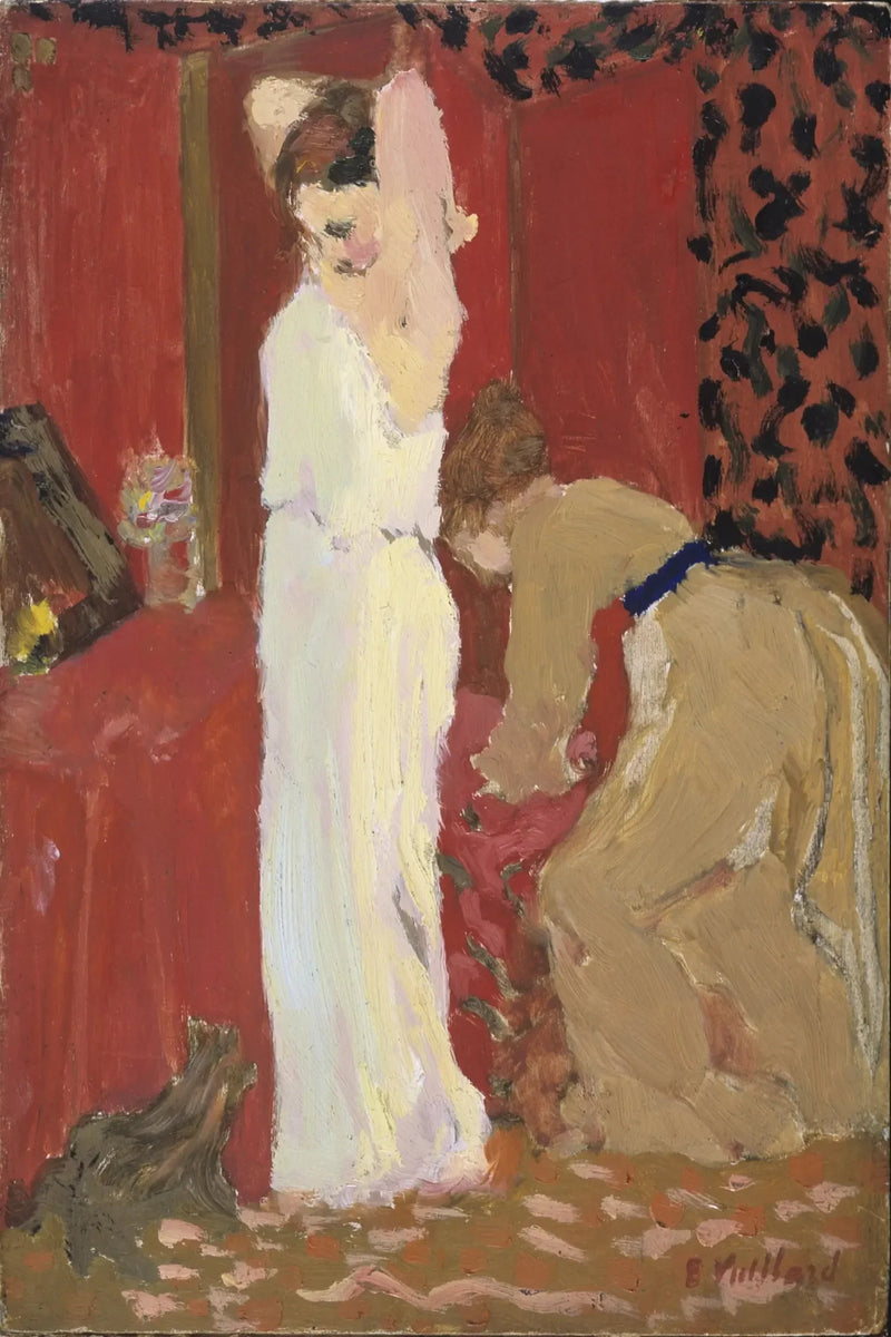 L'Essaiage ; Skuespillerinne i sitt garderobeskap - Édouard Vuillard