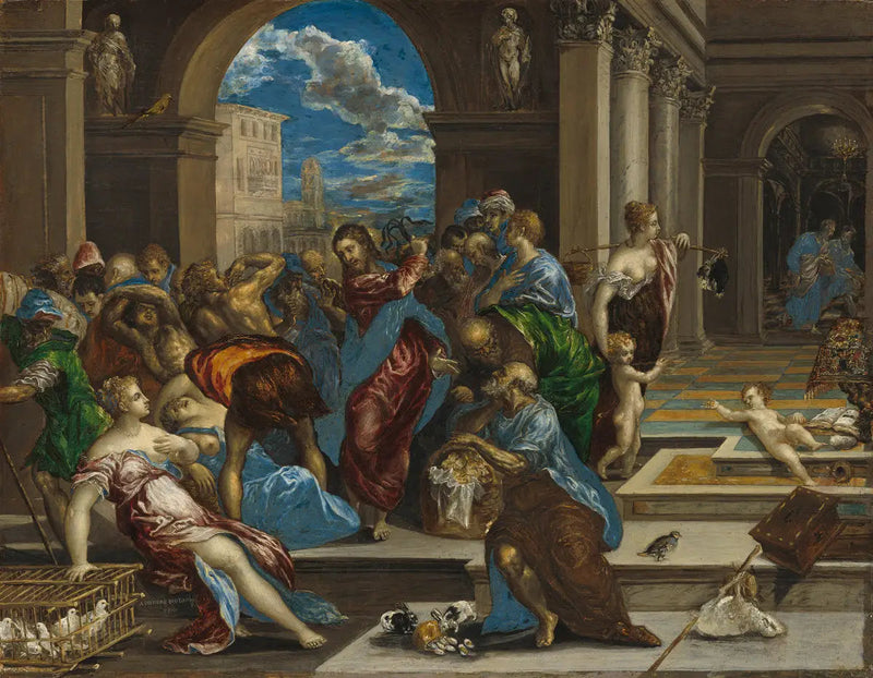 Utestengelsen av kjøpmennene i tempelet - El Greco