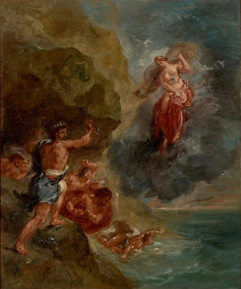 Vinter - Junon ber om å ødelegge Æneas' flåte - Eugène Delacroix