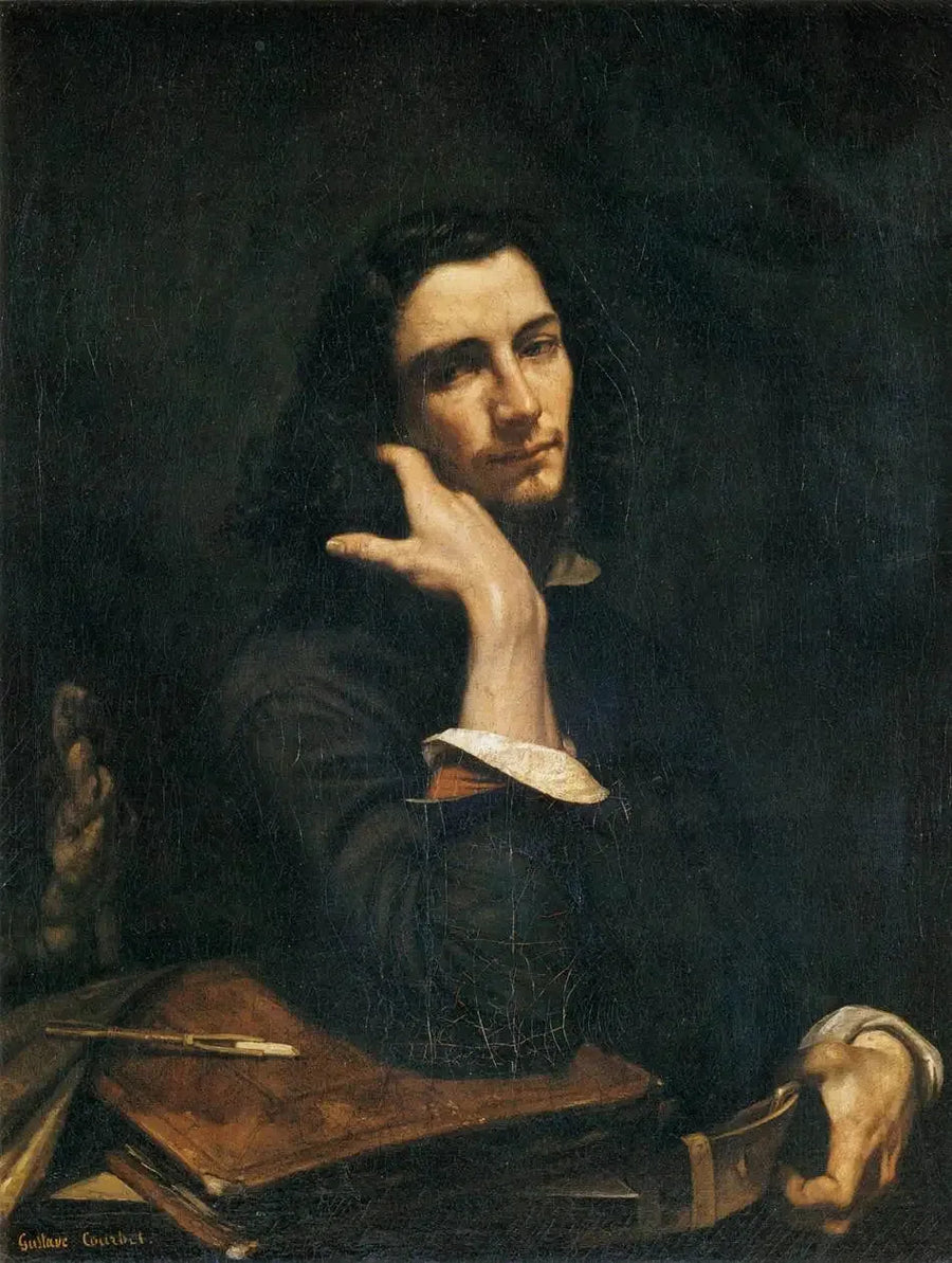 Mannen med lærbelte. Portrett av kunstneren - Gustave Courbet