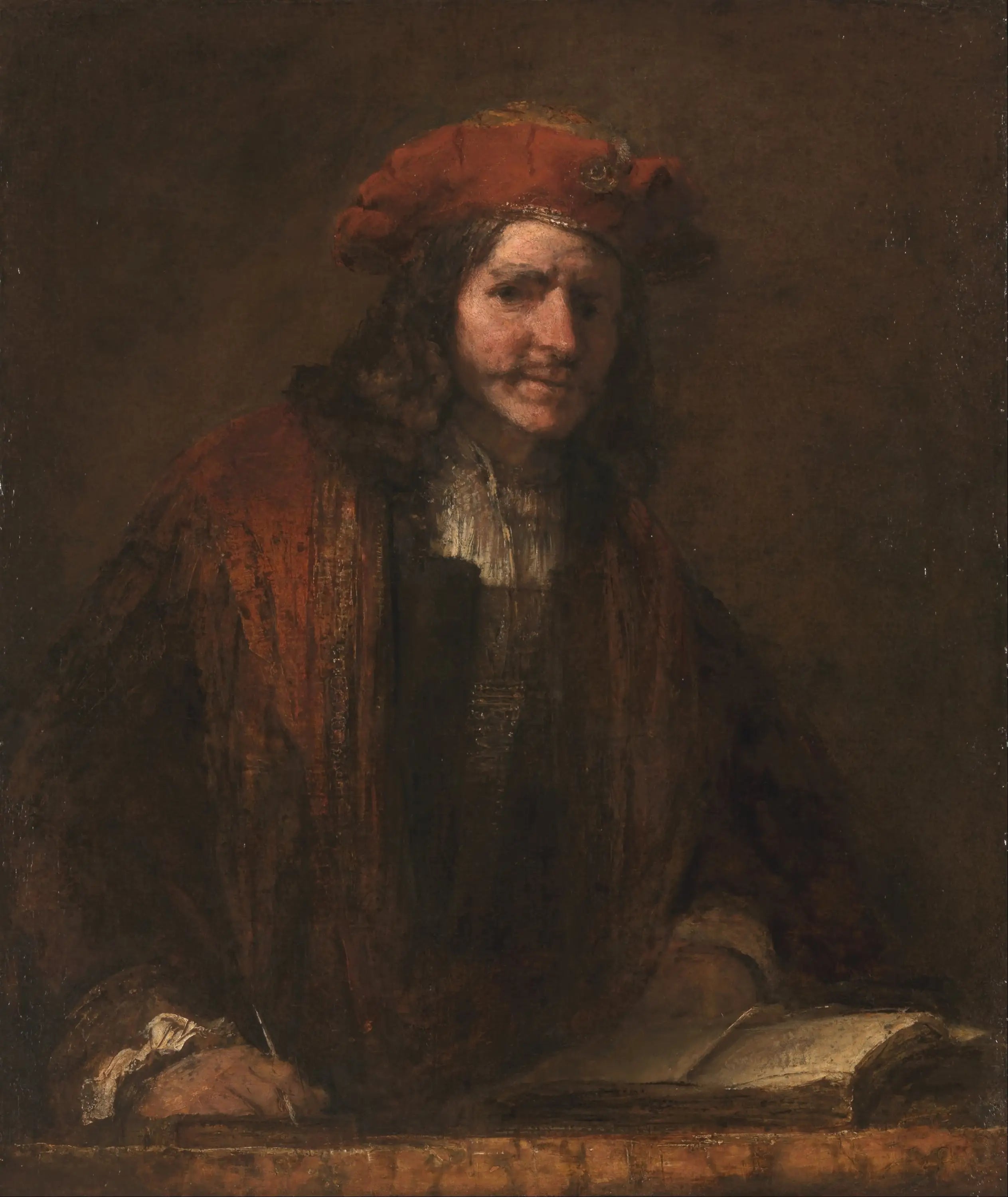 L'homme au bonnet rouge - Rembrandt image 1 reproduction de peinture à l’huile
