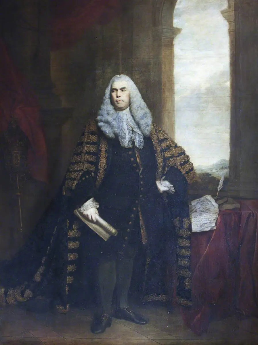 Den ærede Sir John Cust, 3. baron av Pinchbeck og 6. baron av Humby (1718-1770), i presidentdrakt - Joshua Reynolds