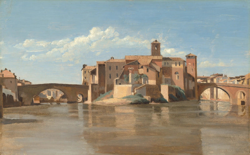 Øya og San Bartolomeo-broen, Roma - Jean-Baptiste Camille Corot