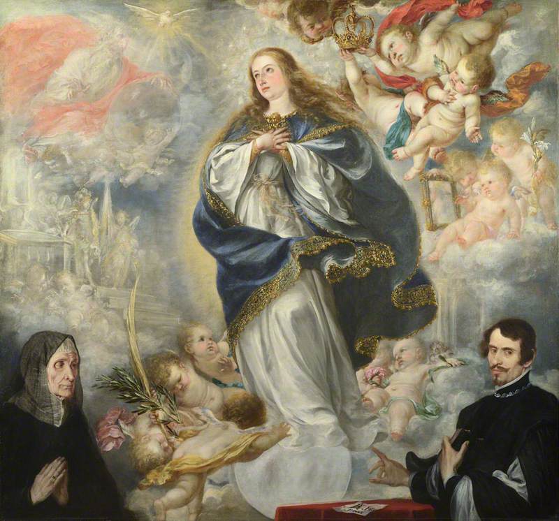 Den uplettede unnfangelse med to givere - Juan de Valdés Leal