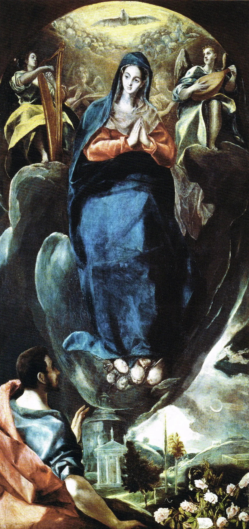 Ubesmittet unnfangelse sett av evangelisten Johannes - El Greco
