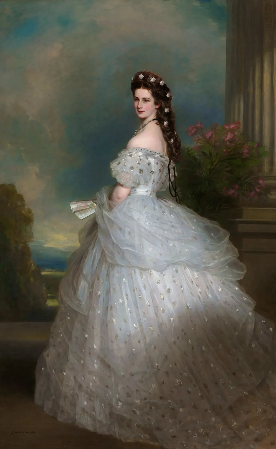 Keiserinnen Elisabeth i ballkjole med diamantstjerner i håret - Franz Xaver Winterhalter

Source:
L'impératrice Elisabeth en robe de bal avec des étoiles de diamant dans les cheveux - Franz Xaver Winterhalter