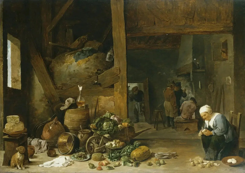 Inne i et kjøkken med en eldre kvinne som skreller neper - David Teniers den Yngre

Source:
L'intérieur d'une cuisine avec une vieille femme épluchant des navets - David Teniers le Jeune