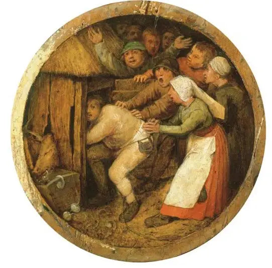 Den berusede dyttet inn i grisenes søle - Pieter Brueghel den eldre