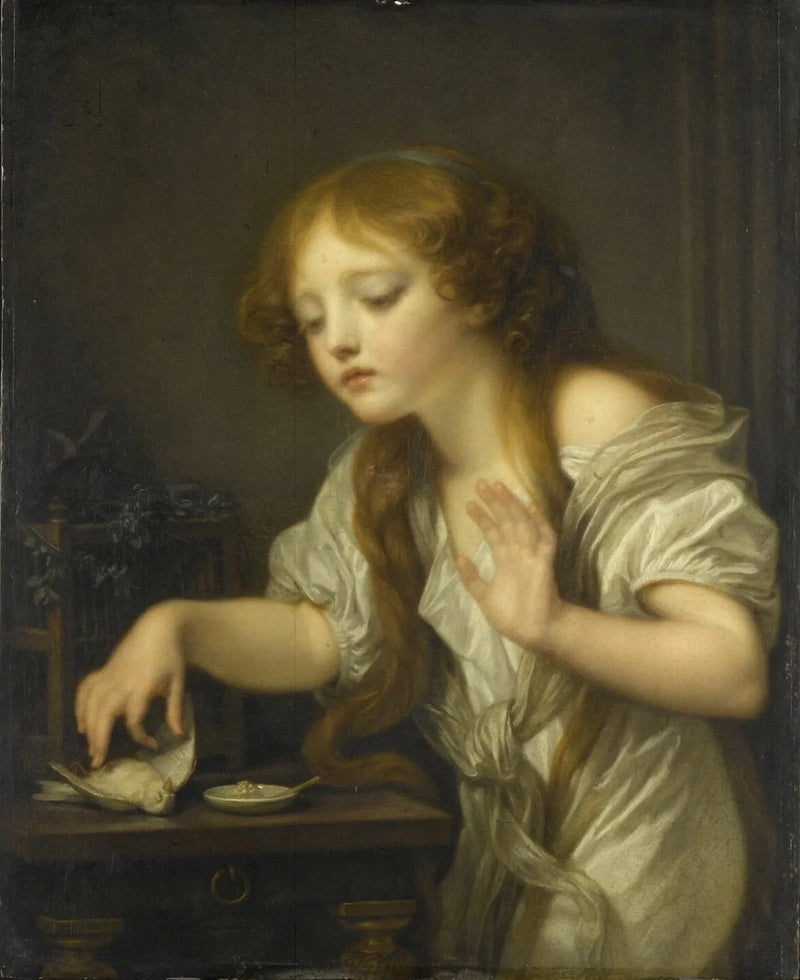 Den døde fuglen - Jean-Baptiste Greuze