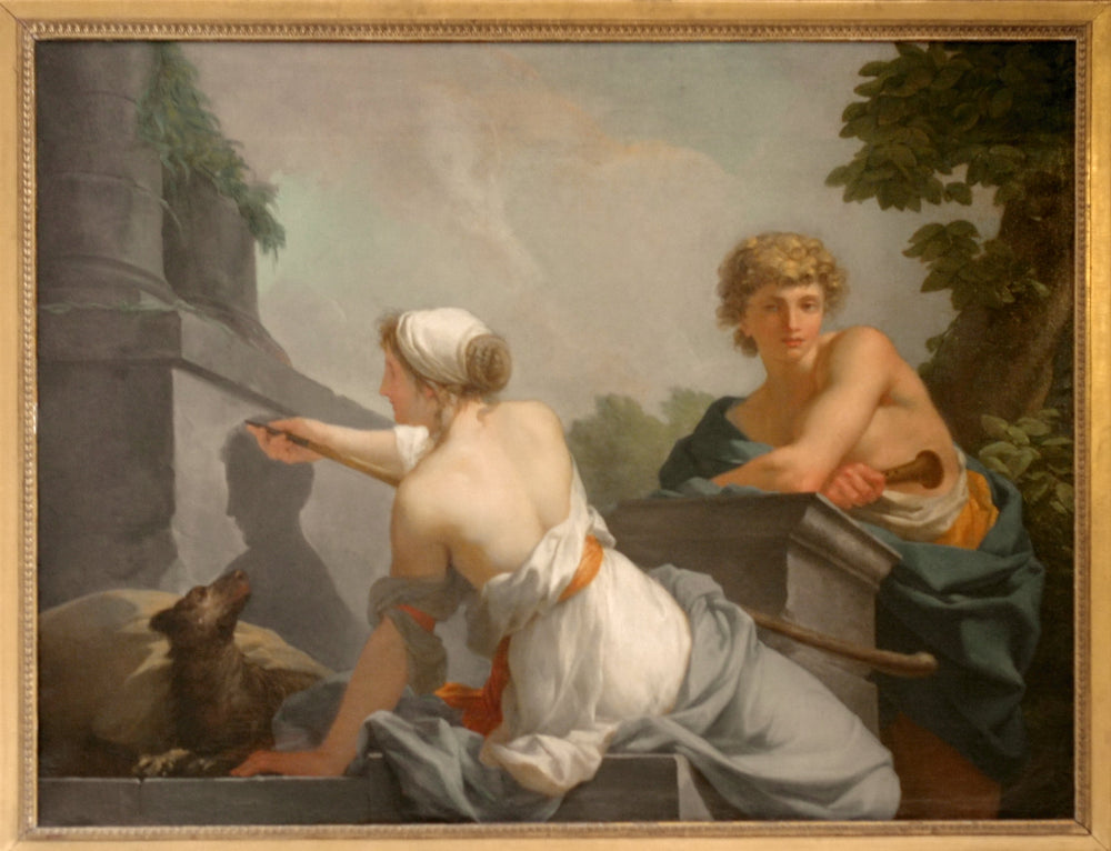 L'Origine de la peinture - Jean-Baptiste Regnault image 1 reproduction artisanale de tableau