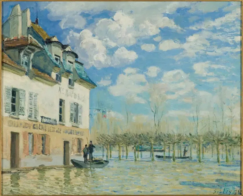 Båten under oversvømmelsen, Port-Marly - Alfred Sisley