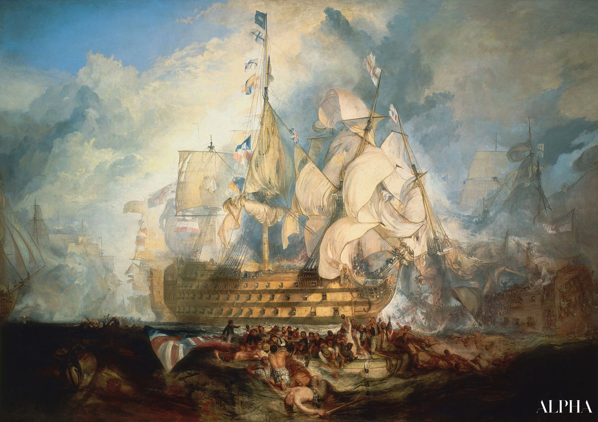 La Bataille de Trafalgar - William Turner - Reproductions de tableaux et peintures haut de gamme