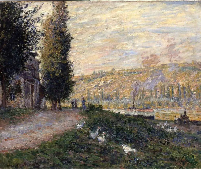 Elvebredden ved Lavacourt - Claude Monet