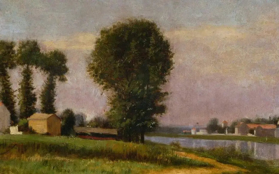 Bredden av Petit Gennevilliers og Seinen - Gustave Caillebotte