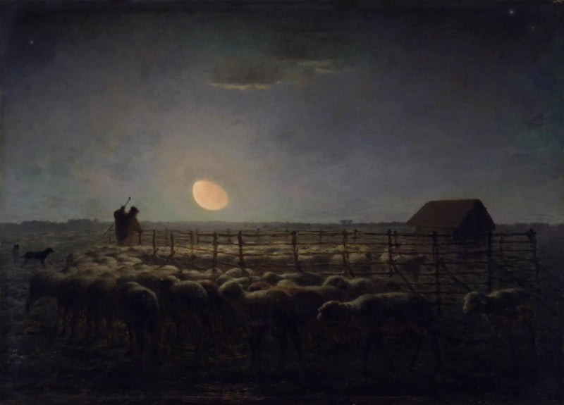 La Bergerie, Måneskinn - Jean-François Millet