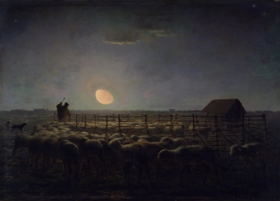 La Bergerie, Måneskinn - Jean-François Millet