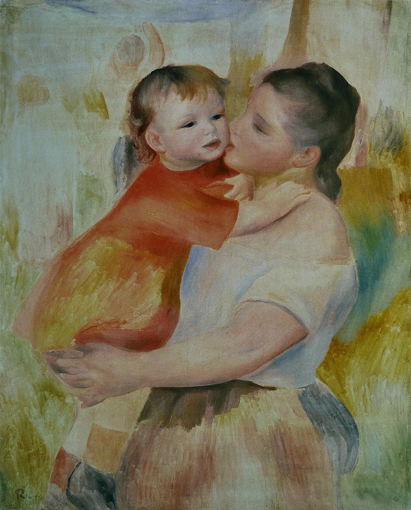 Vaskekona og barnet hennes - Pierre-Auguste Renoir