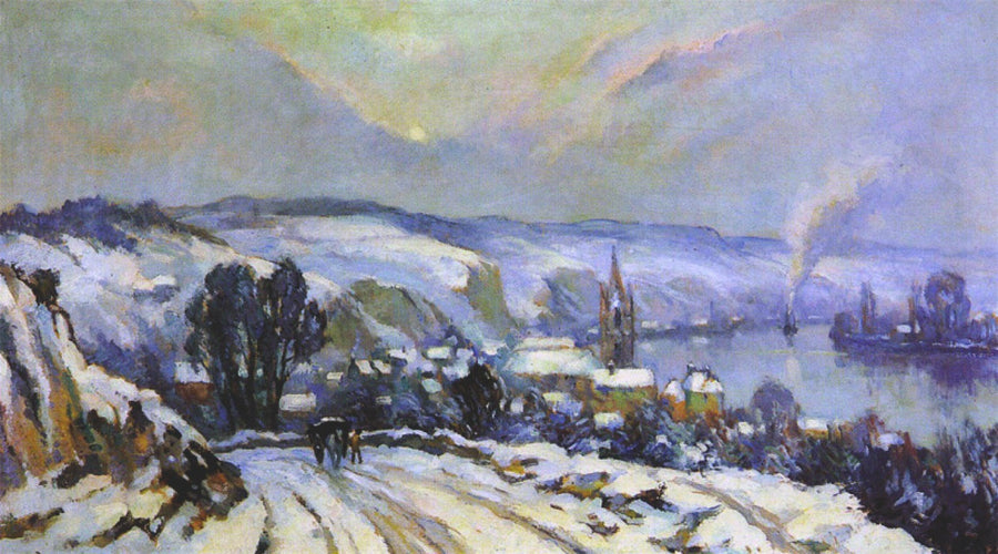 La Bouille under snøen - Robert Antoine Pinchon