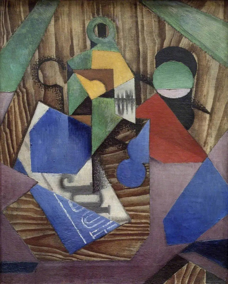 Rømråpeflaske og avisen - Juan Gris