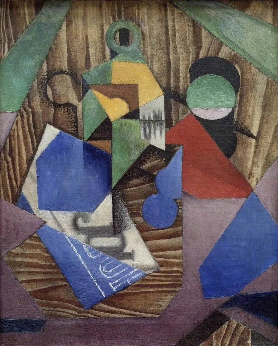 Rømråpeflaske og avisen - Juan Gris