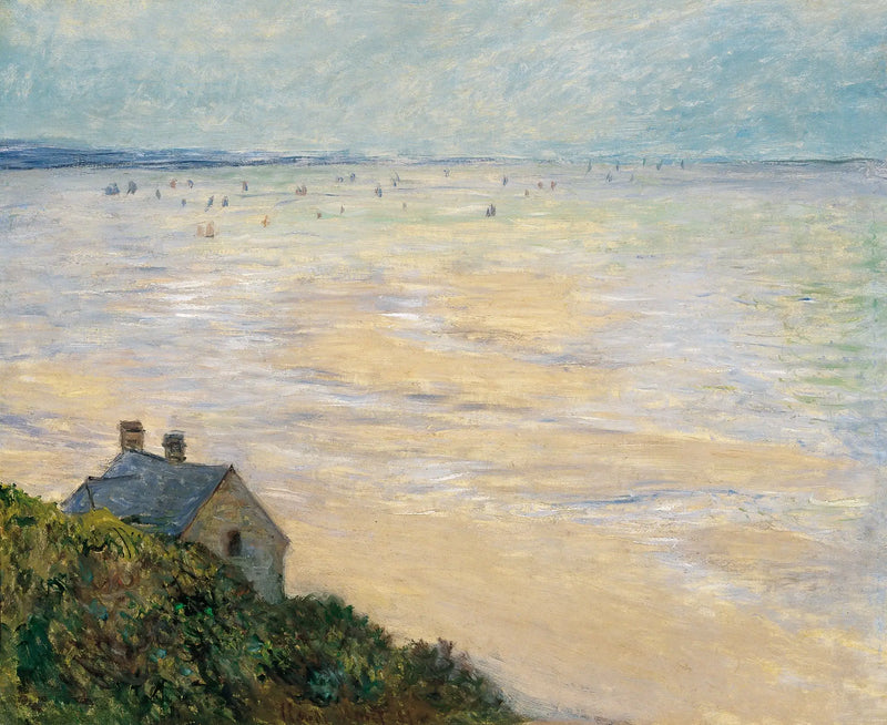 La Cabane à Trouville, fjære - Claude Monet