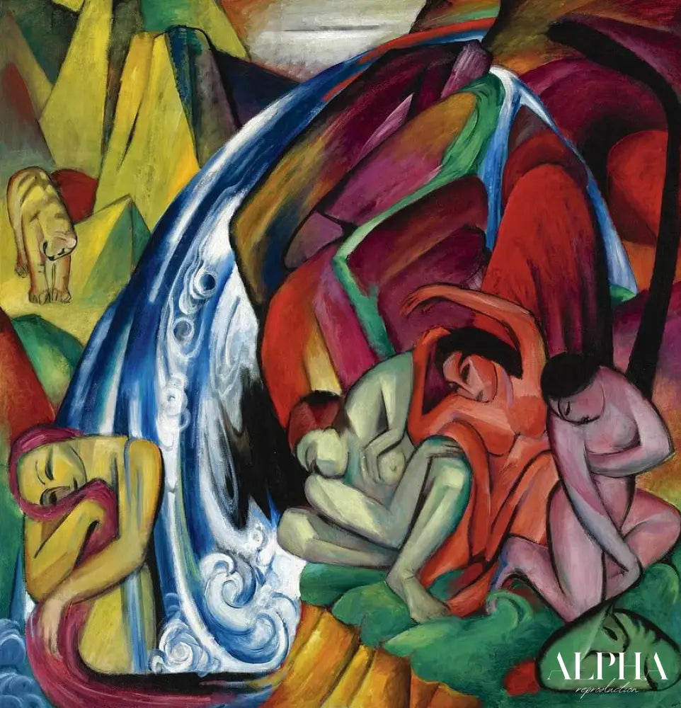 La cascade - Franz Marc - Reproductions de tableaux et peintures haut de gamme