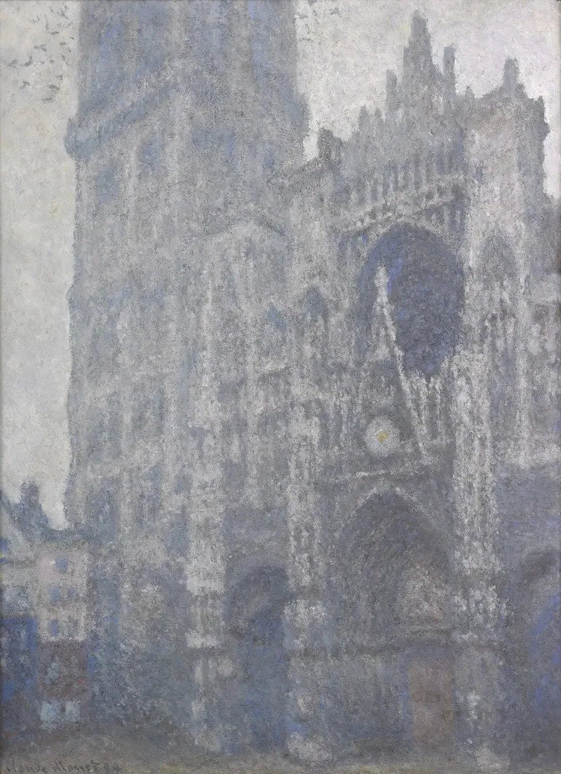 Rouen-katedralen, portalen og Albane-tårnet, midt på dagen - Claude Monet