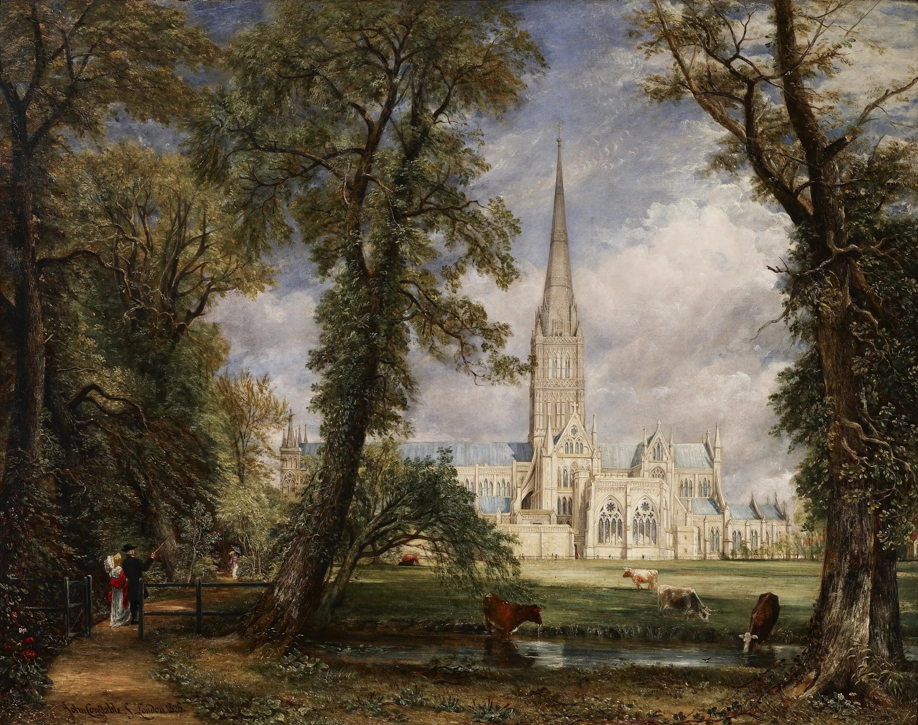 La Cathédrale de Salisbury vues des jardins de l’évêque - John Constable - Alpha Reproduction