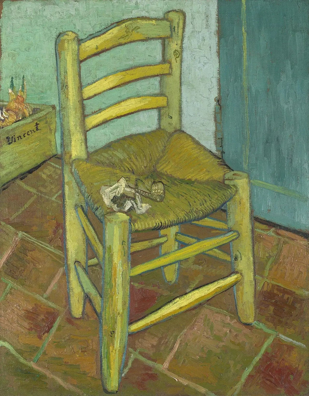 La Chaise de Vincent avec sa pipe - Vincent van Gogh image 1 reproduction artisanale de tableau
