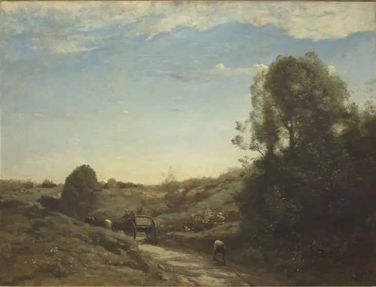 La Charrette, suvenir fra Marcoussis - Jean-Baptiste Camille Corot