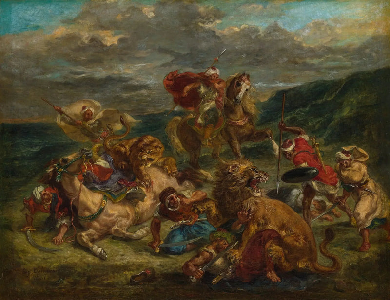 Løvejakt - Eugène Delacroix