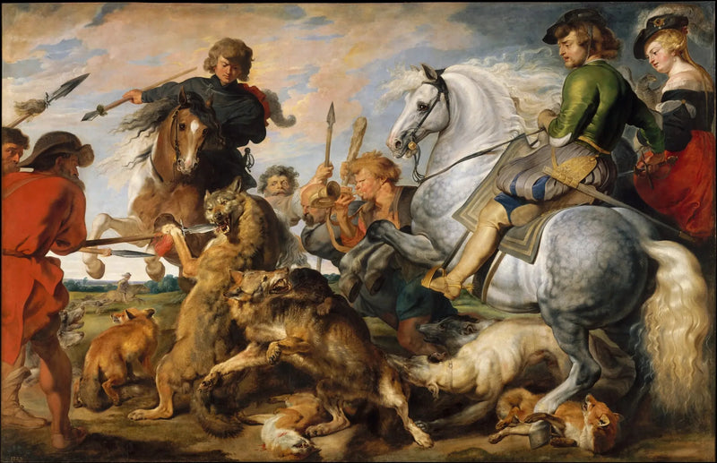 Jakten på ulv og rev - Peter Paul Rubens