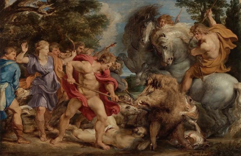 Jakt på villsvinet fra Calydon - Peter Paul Rubens