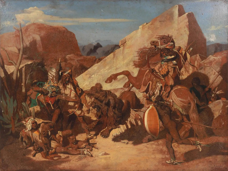 Løvejakt blant indianerne - Jean-Léon Gérôme