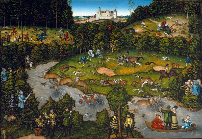 Jakten nær Hartenfels-slottet - Lucas Cranach den eldre