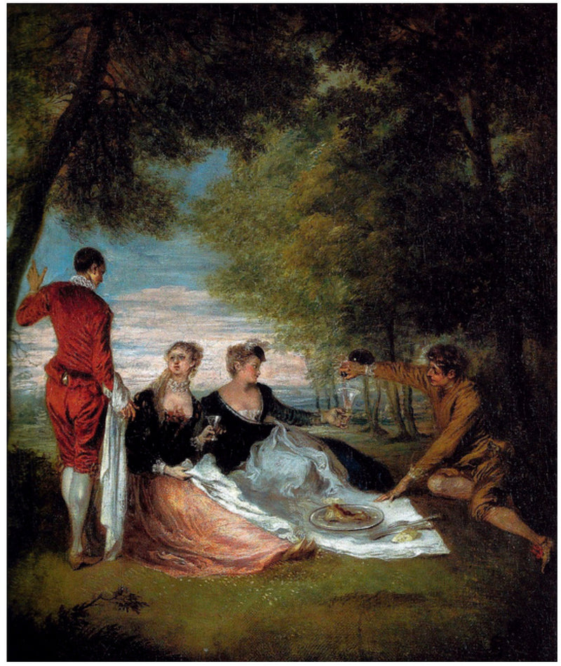 Lunsj på gresset - Antoine Watteau