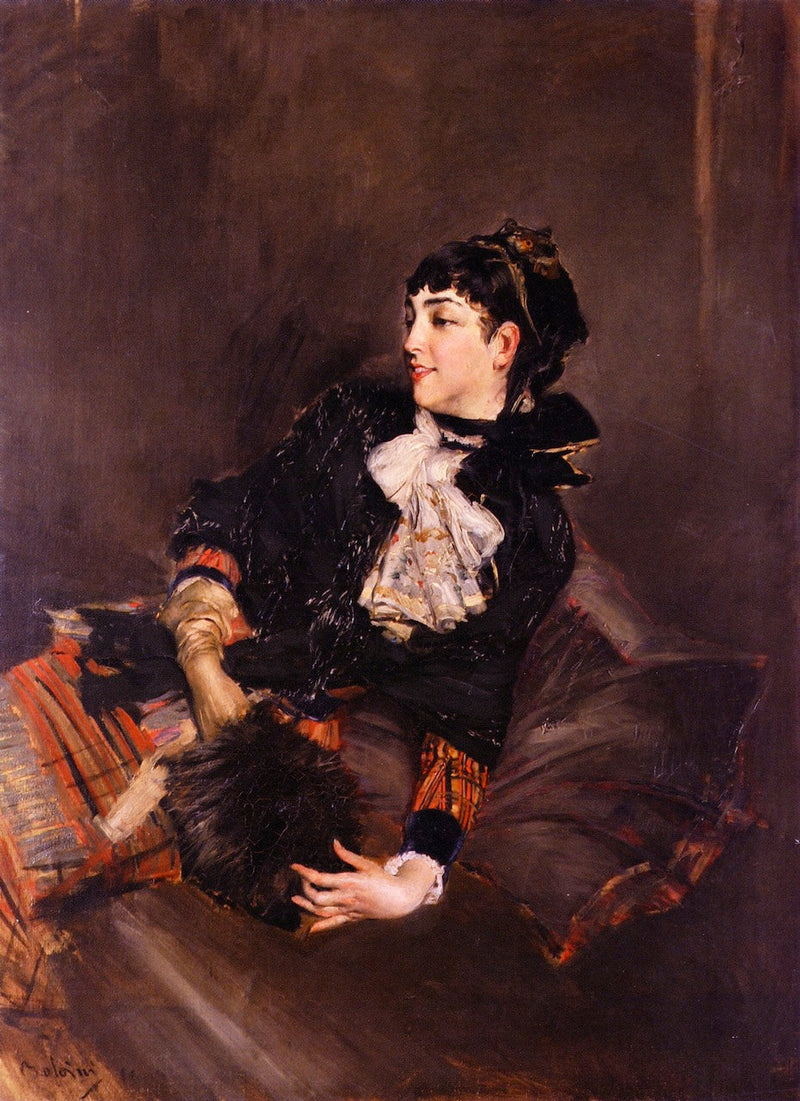 Grevinne Gabrielle de Rasty på en sofa - Giovanni Boldini