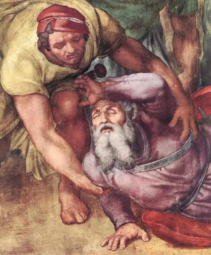 Konverteringen av St. Paul, detalj. - Michelangelo