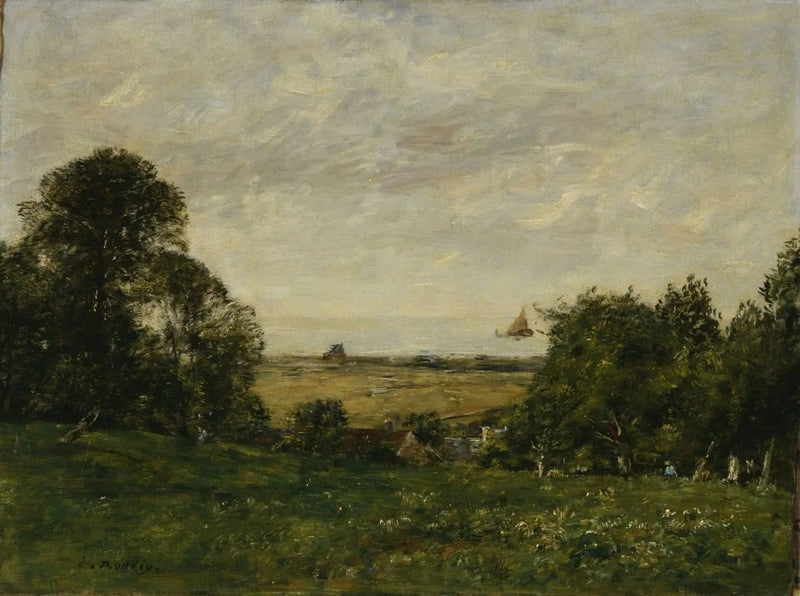 Kysten nær Trouville, sett fra høydene - Eugène Boudin
