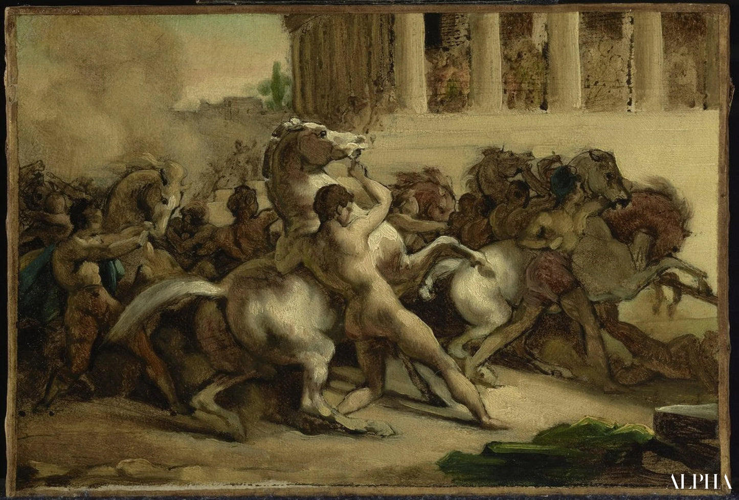 Hesteløpet uten rytter - Théodore Géricault - Høykvalitets reproduksjoner av malerier og bilder