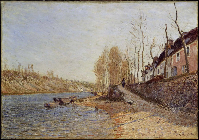 Den hvite korset i Saint-Mammès - Alfred Sisley