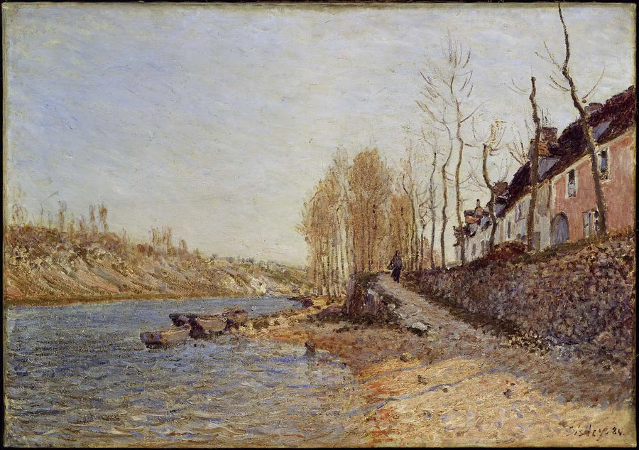 Den hvite korset i Saint-Mammès - Alfred Sisley