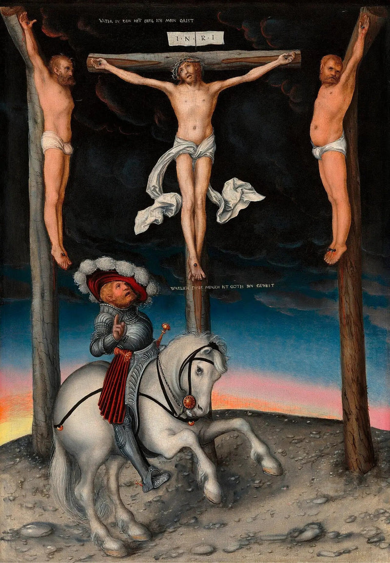 Korsfestelsen med konverteringen av centurionen - Lucas Cranach den eldre